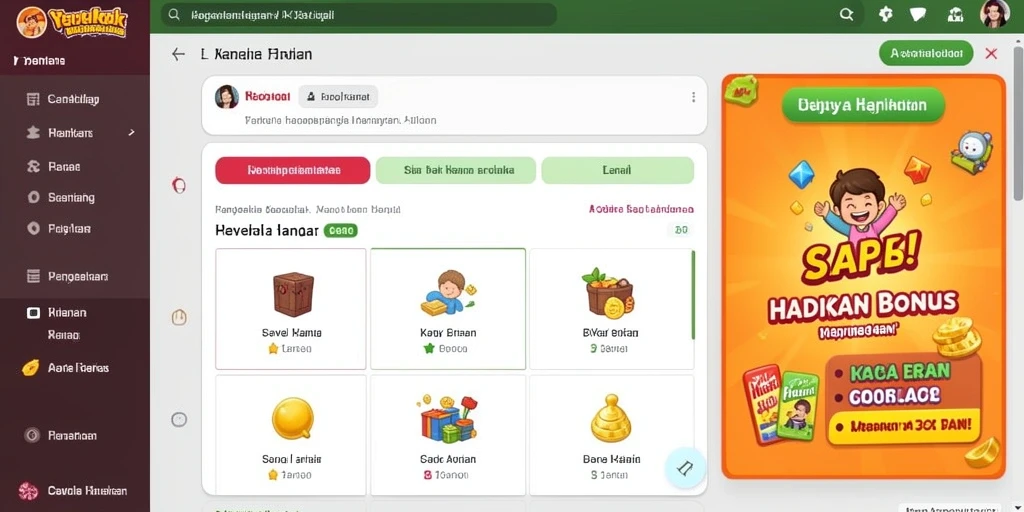 Screenshot yang menunjukkan antarmuka permainan yang menarik.